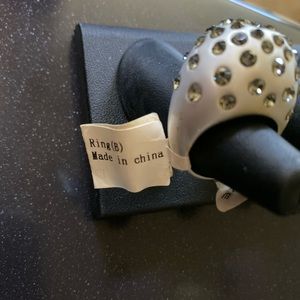 White with rhinestones ring size 8